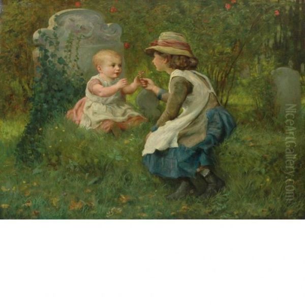 Children Playing In A Graveyard by Francis James Barraud