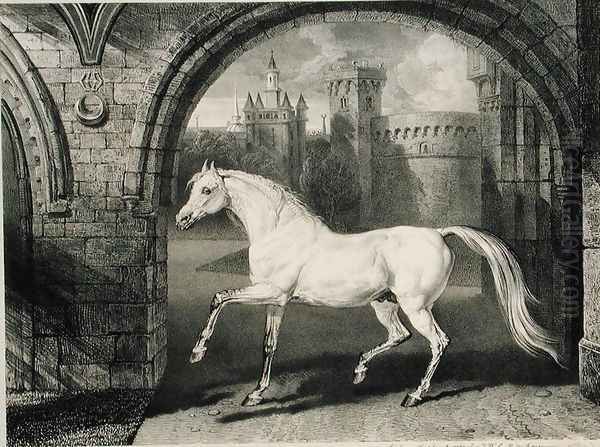 A Persian Horse, from Celebrated Horses, a set of fourteen racing prints published by the artist, 1823-24 Oil Painting by James Ward