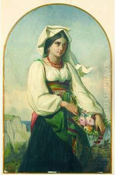 Une Paysanne Italienne Oil Painting by Felix Joseph Barrias