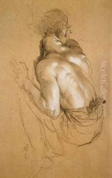 Crouching Man, study for The Triumph of Wellington Oil Painting by James Ward