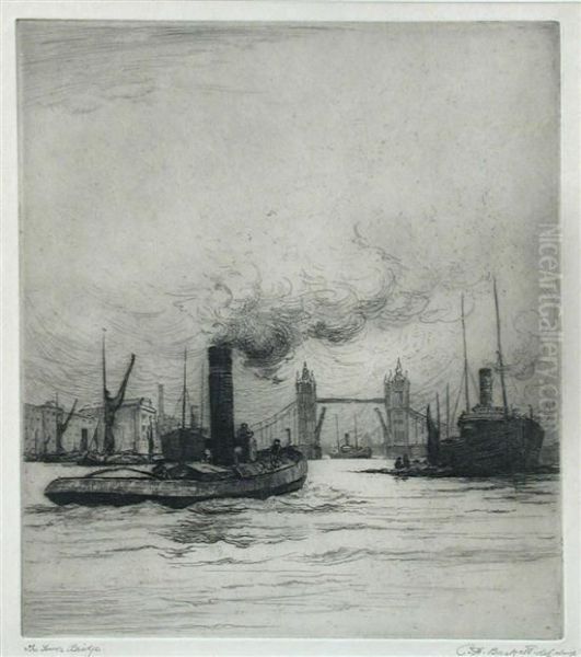 The Tower Bridge Oil Painting by Charles Henry Baskett