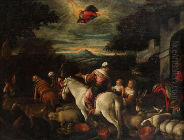 Abraham Vertrekt Uit Haran Oil Painting by Jacopo Bassano (Jacopo da Ponte)