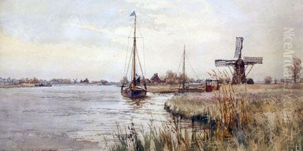 Near Reedham Ferry Oil Painting by Stephen John Batchelder