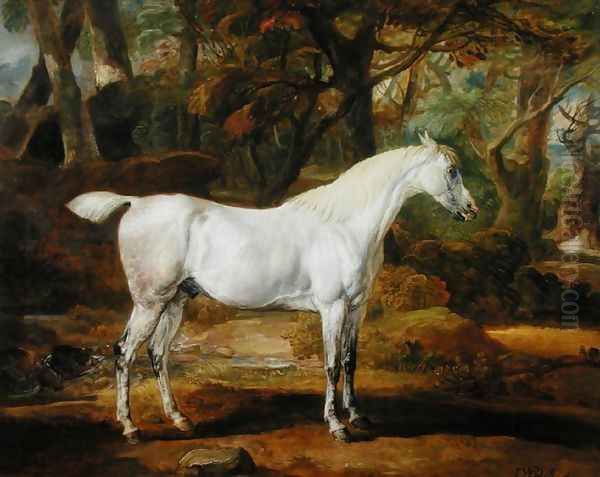 A Grey Arabian Stallion, the Property of Sir Watkin Williams-Wynn, c.1815-20 Oil Painting by James Ward