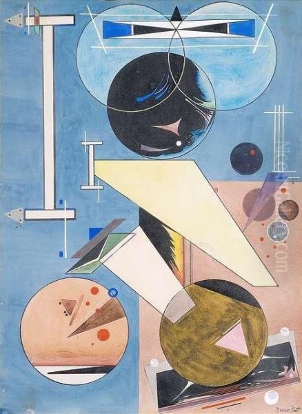 Untitled Oil Painting by Rudolf Bauer