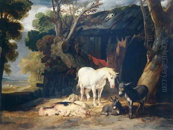 The Farmyard, 1811 Oil Painting by James Ward