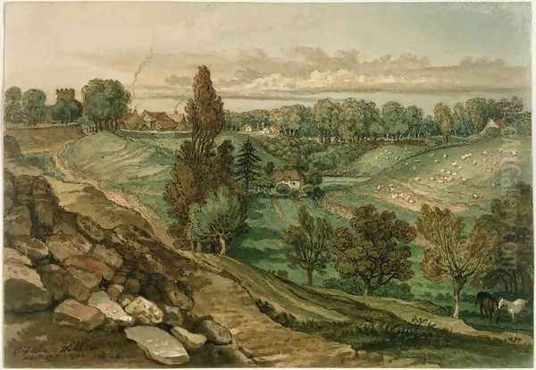 Chiseldon, near Marlborough, Wiltshire, 1822 Oil Painting by James Ward