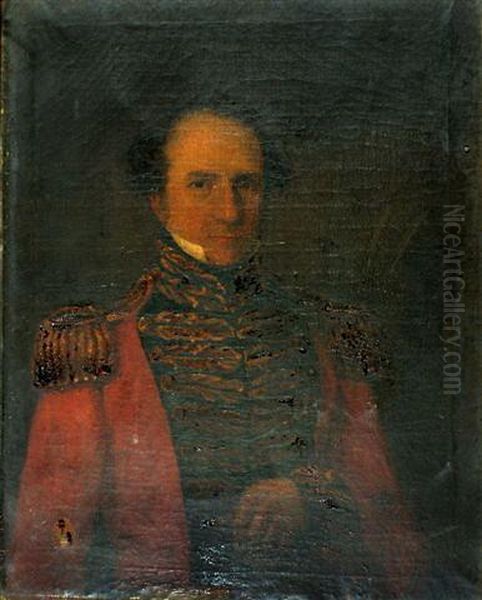 Portrait Of A Military Officer Oil Painting by Thomas Beach