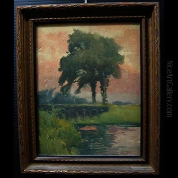 The Bridge Crossing Oil Painting by John William Beatty