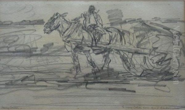 Horse And Cart With Rider Oil Painting by Harry Becker