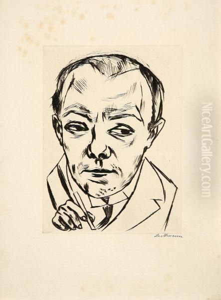 Selbstbildnis Oil Painting by Max Beckmann