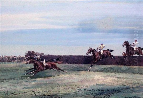 The New Century Steeplechase Oil Painting by John Beer