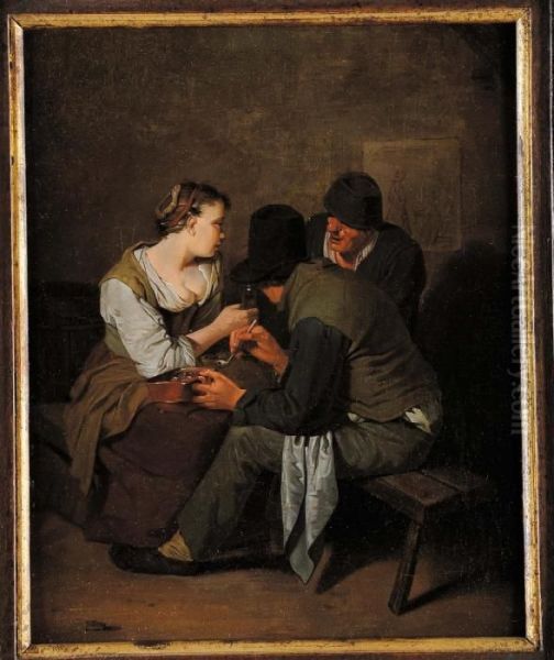 Interno Con Figure Oil Painting by Cornelis (Pietersz.) Bega