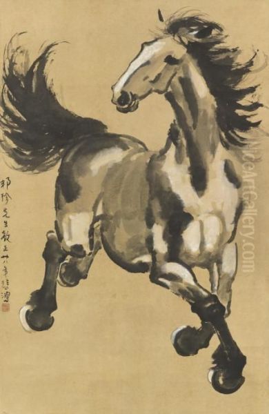 Galloping Horse Oil Painting by Xu Beihong