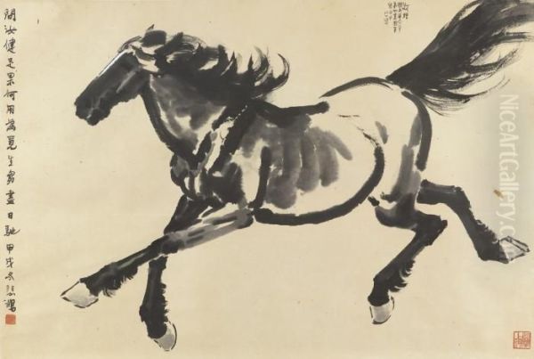 Galloping Horse Oil Painting by Xu Beihong