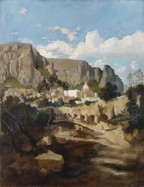 Vue De La Chartreuse De Capri Oil Painting by Jean-Joseph Bellel