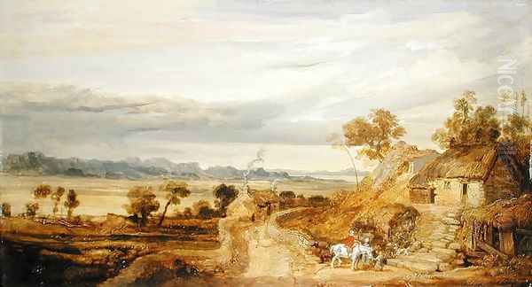 Landscape with Cottages, c.1802-07 Oil Painting by James Ward