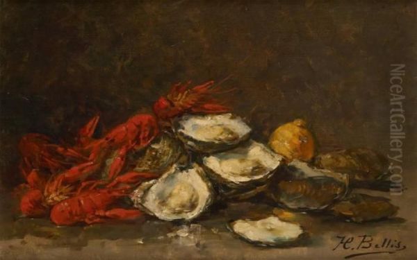 Nature Morte Aux Huitres Et Ecrevisses Oil Painting by Hubert Bellis