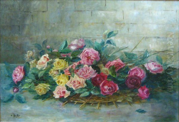 Brassee De Roses Oil Painting by Hubert Bellis