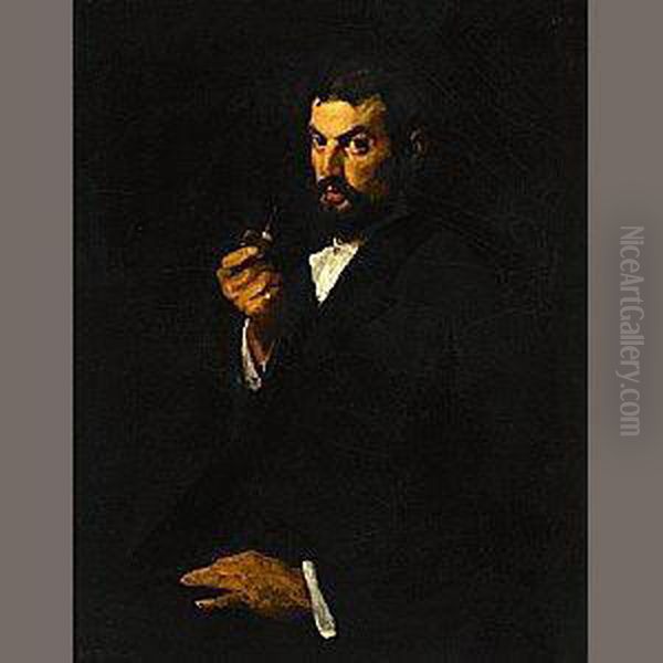 Portrait Of Prosper Invernizzi Oil Painting by George Wesley Bellows