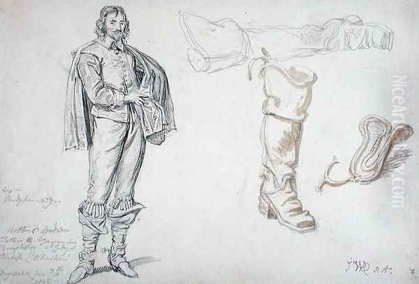 Studies of a Standing Figure, and a Boot, 1825 Oil Painting by James Ward