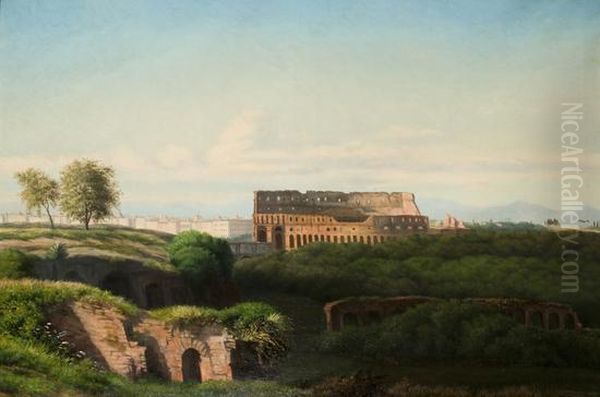 Veduta Della Valle Del Colosseo Oil Painting by Jean Achille Benouville