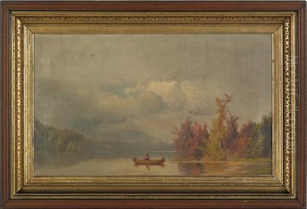 Autumn Lake Scene Oil Painting by George Frederick Bensell