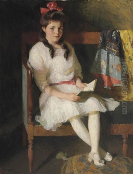 Portrait Of Gertrude Russell Oil Painting by Frank Weston Benson