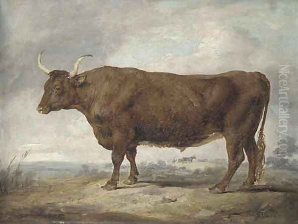 Portrait of an ox Oil Painting by James Ward