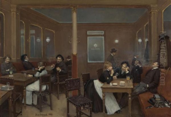 Brasserie D'etudiants (student Brasserie) Oil Painting by Jean-Georges Beraud