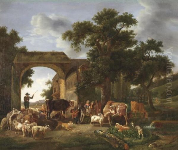 A Pastoral Scene Oil Painting by Nicolaes Berchem