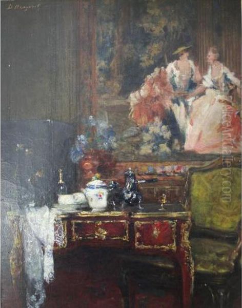 The Corner Of An Elegant Salon Oil Painting by Denis Pierre Bergeret