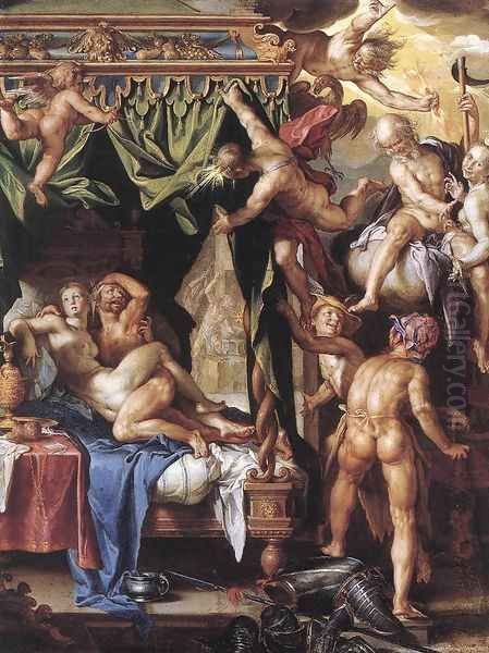 Mars and Venus Discovered by the Gods 1603-04 Oil Painting by Joachim Wtewael (Uytewael)