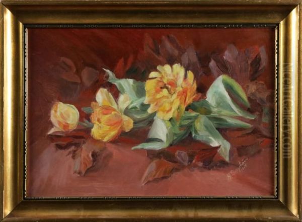 Blomsterstilleben Oil Painting by Alfred Bergstrom