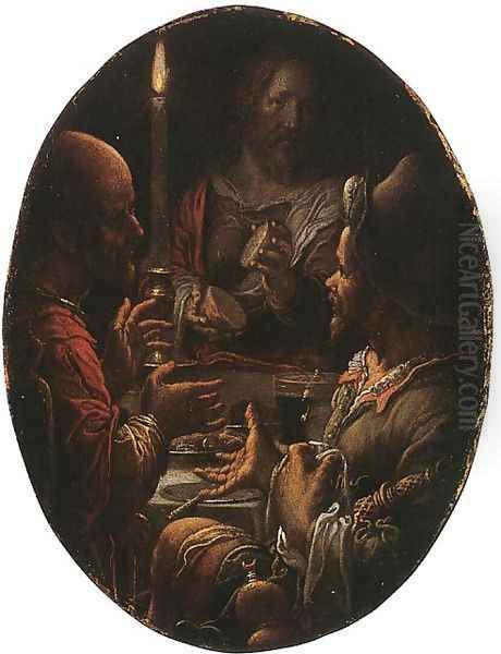 Supper at Emmaus Oil Painting by Joachim Wtewael (Uytewael)