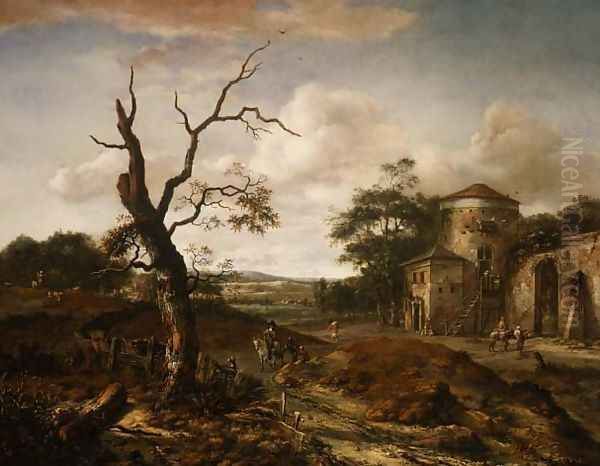 Wooded landscape near Haarlem, 1659 Oil Painting by Jan Wynants