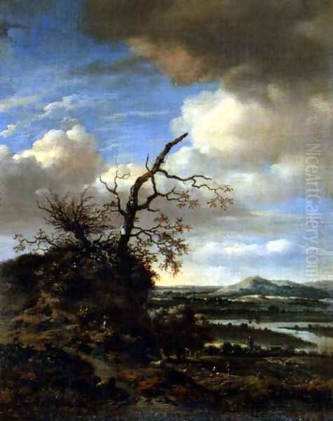 Extensive River Landscape c.1665-1670 Oil Painting by Jan Wynants