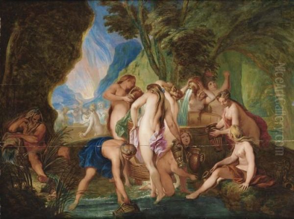 L'enfer Des Danaides Oil Painting by Nicolas Bertin