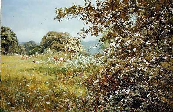 A Summer Hedgerow, 1895 Oil Painting by Edward Wilkins Waite