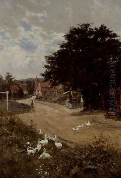 Abinger Hammer, Surrey Oil Painting by Edward Wilkins Waite