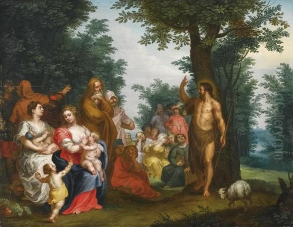 Saint John The Baptist Preaching by Jacob Andries Beschey