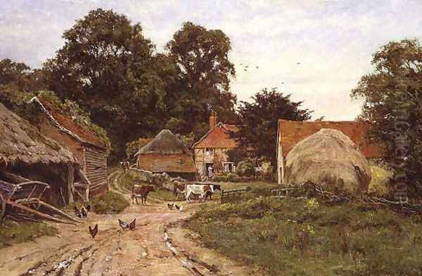 A Surrey Homestead, 1921 Oil Painting by Edward Wilkins Waite