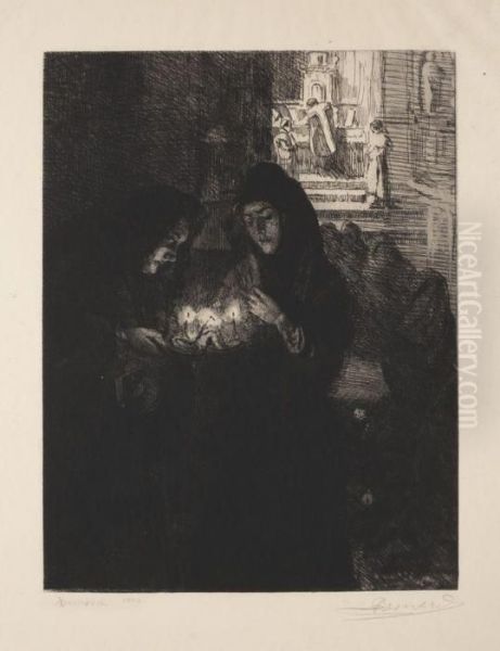 Nuit De Noel A Fontarabie Oil Painting by Paul Albert Besnard