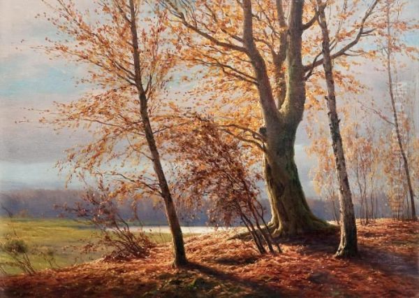 Autumn View Oil Painting by Boris Vasilievich Bessonov