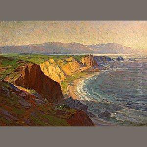 Carmel Beach Oil Painting by Arthur William Best