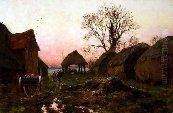 A Frosty Sunset, 1907 Oil Painting by Edward Wilkins Waite