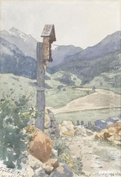 Wegkreuz In Tirol by Emil Beurmann