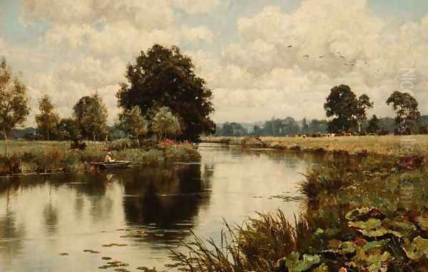 Late Summer on the River Mole, near Dorking, 1911 Oil Painting by Edward Wilkins Waite