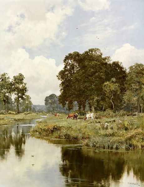 A September Day, near Woolhampton, Berkshire Oil Painting by Edward Wilkins Waite