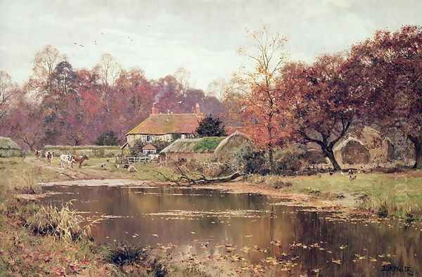 An Autumn Day at the Farm, 1919 Oil Painting by Edward Wilkins Waite